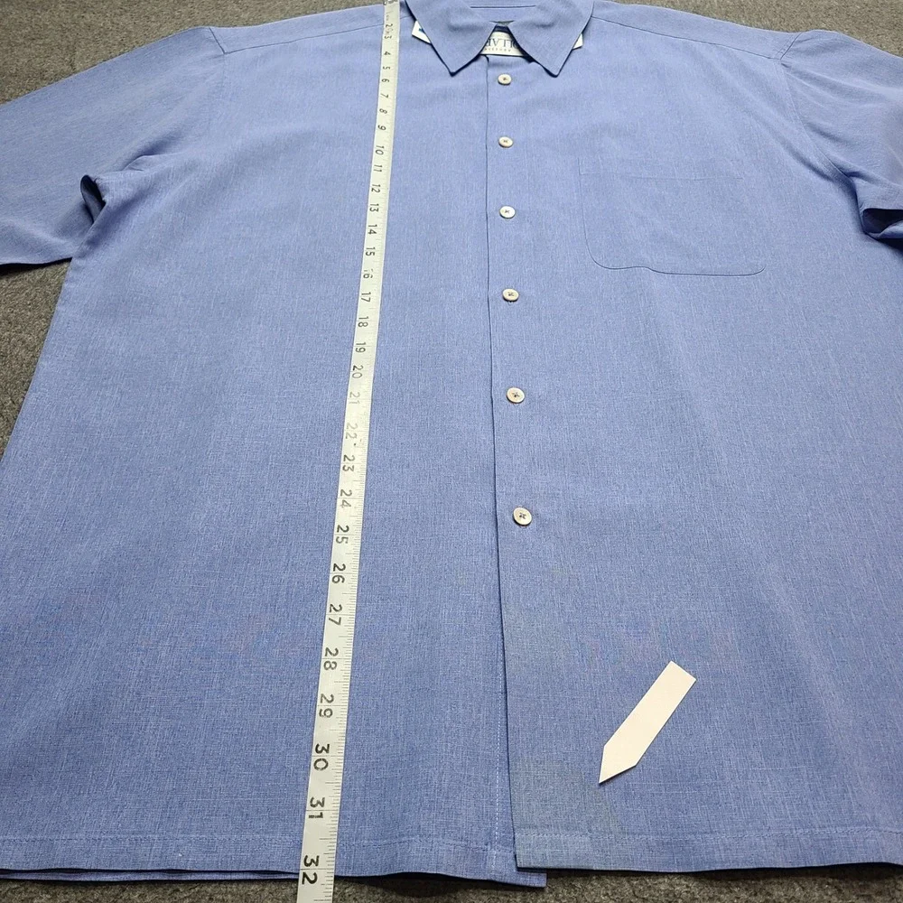 Bugatchi Button Down Shirt Mens XL Blue Good Modal Blend Short Sleeve Pocket